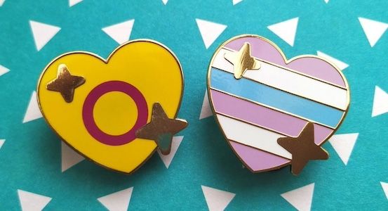 heart-shaped intersex pins