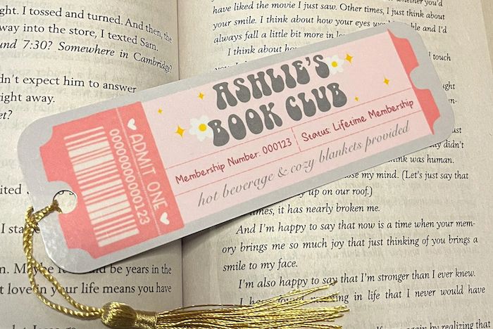 bookmark with ticket design