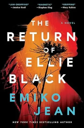 cover of The Return of Ellie Black by Emiko Jean; black with outline of dead flower inside orange outline of a woman