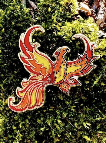 Firebird enamel pin