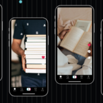 four phones showing book content on TikTok