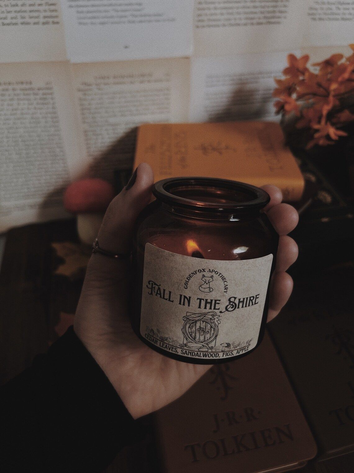 Fall  in the Shire candle being held