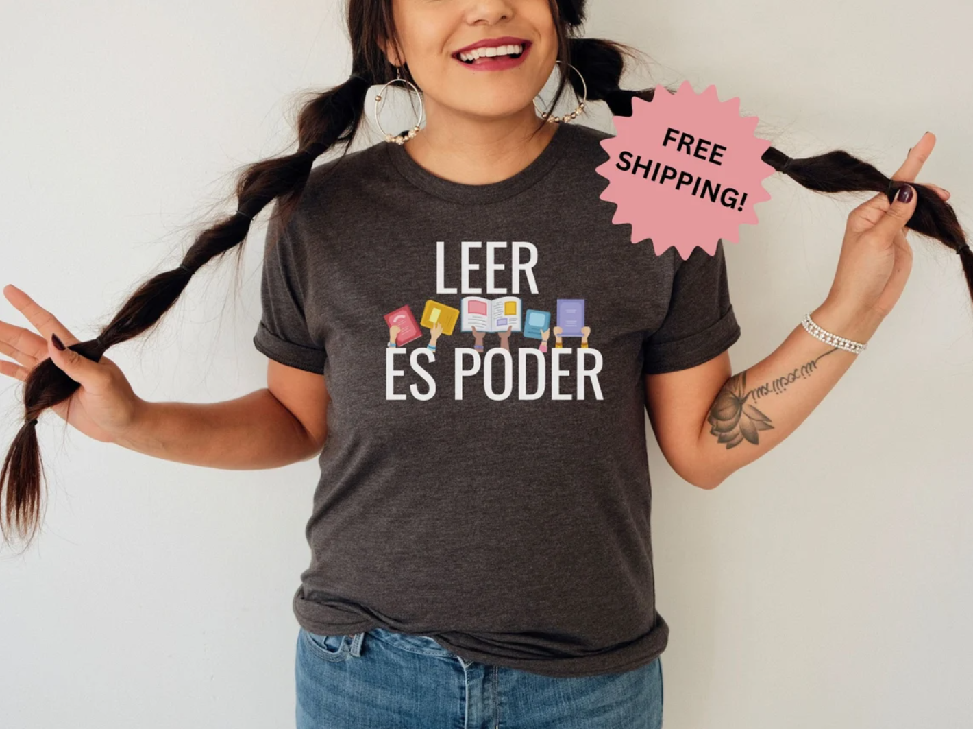 Spanish 'Our Reading is Power' Tee by GabiandBeeDesigns