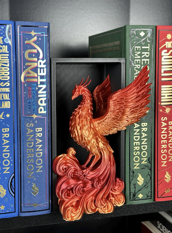 3D printed full color phoenix bookend