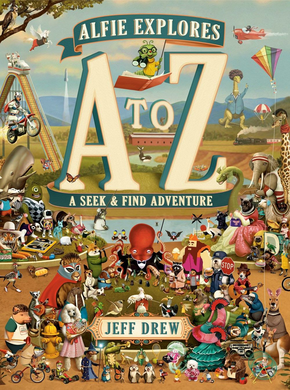 Cover of Alfie Explores A to Z by Jeff Drew