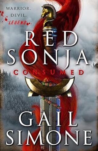 cover of Red Sonja: Consumed by Gail Simone; image of a large sword with a gold handle