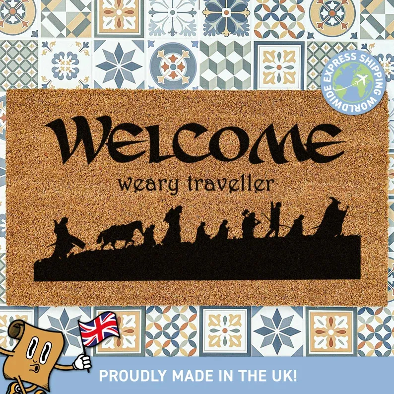 Welcome weary traveller doormat