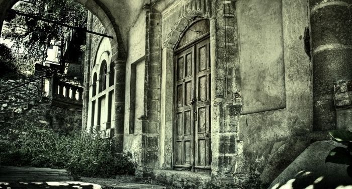 image of a creepy looking library exterior