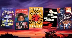 covers of five mystery novels publishing in 2025
