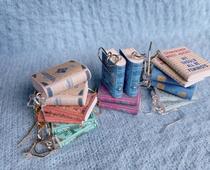 Little book earrings