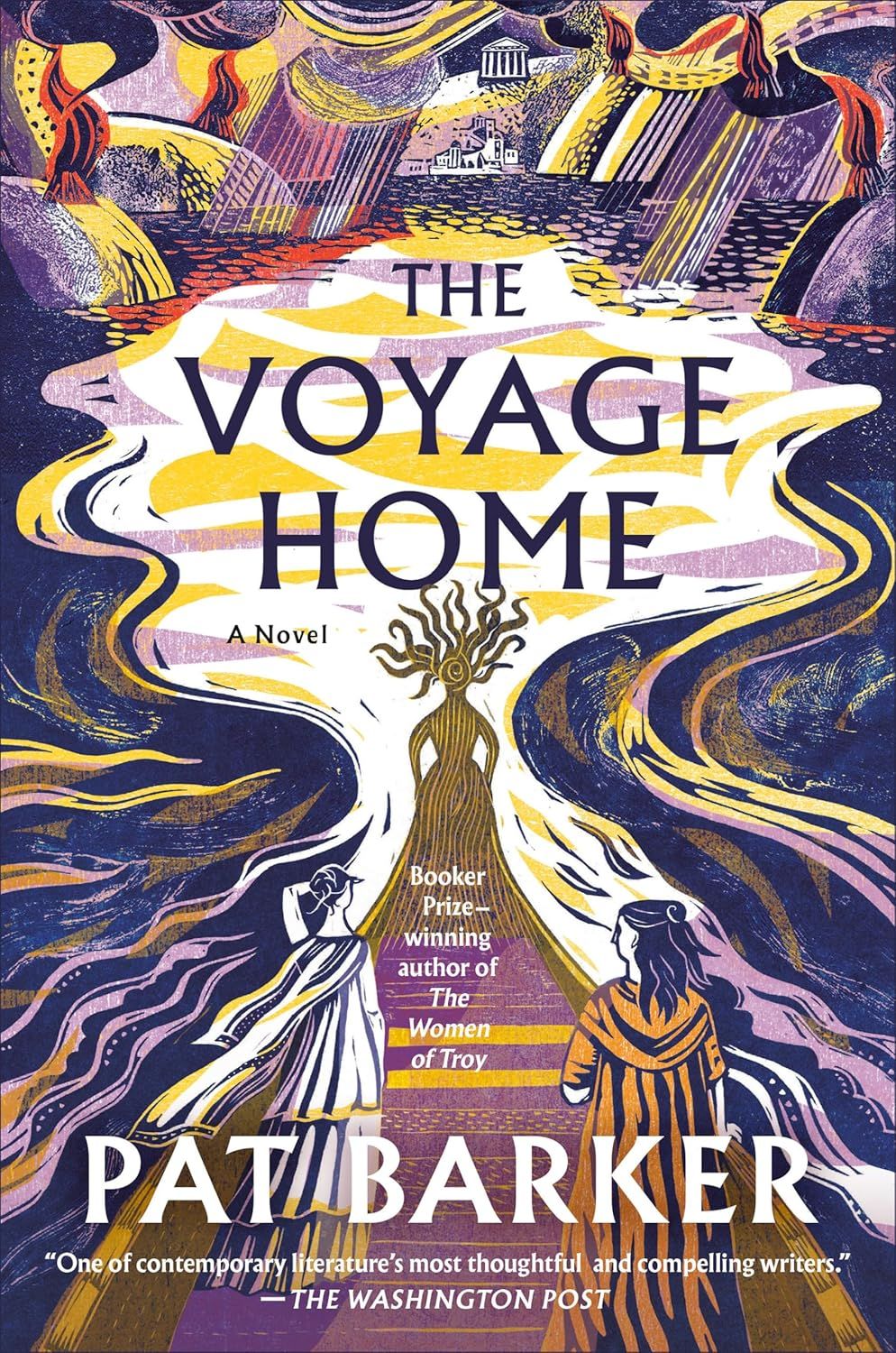 a graphic of the cover of The Voyage Home by Pat Barker