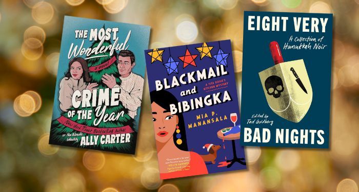 three holiday time mystery book covers