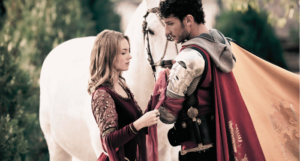 a medieval knight and maiden