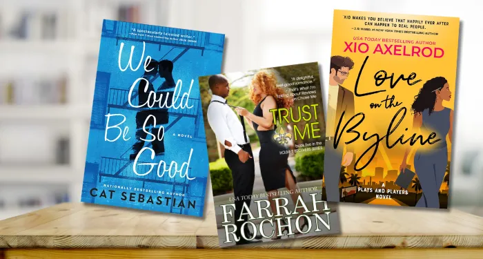a collage of journalist romance covers