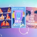 covers of five time loop romances arranges in a half circle