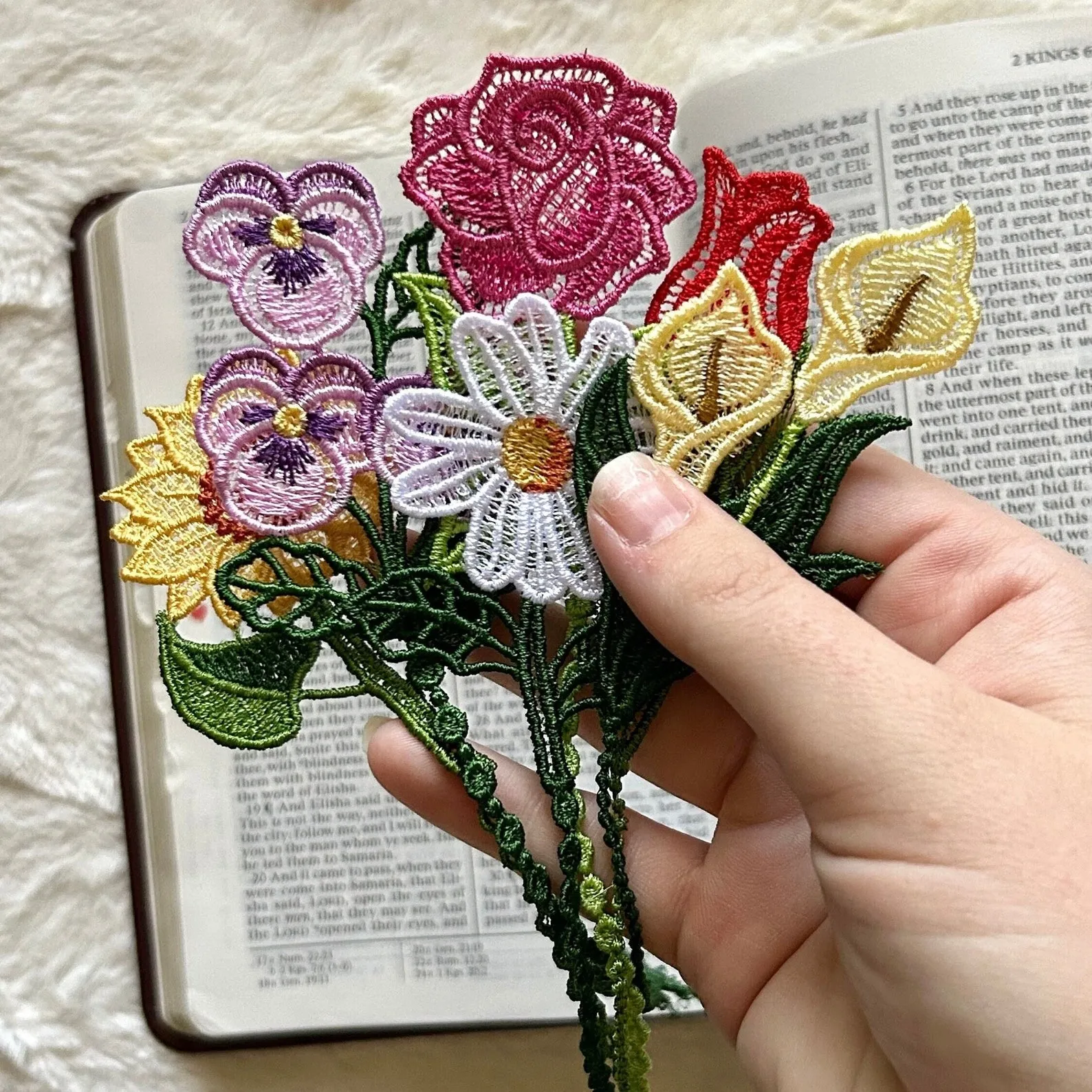 lace flower bookmarks