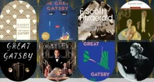 a collage of great gatsby covers